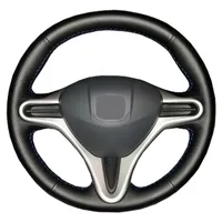 Couro artificial da direção do carro de couro para o velho civic 2006-2011 / personalizado feito a capa do volante automático