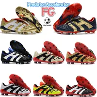Clássico Predator Accelerador FG Sapatos de Futebol Homens Sapato de Futebol Preto Branco Obsidian Gold Bege Volt Vermelho Mens Designer Sports Sneakers
