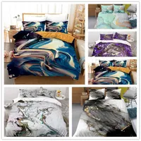 Fashion Marble Luxury Bedding Set Nordic Large Adult Bedroom Decoration Duvet Cover 2/3 Pieces Full Size Simple Home Textiles 210615