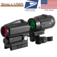 SPARC 1X22 Collimateur Scope Holographique 3x grossissement Viseur Red Dot Set Sights Reflex Sites de rail de 20mm 558 Airsoft Rifle Snipe AR-15