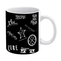 Kupalar goth band logolar beyaz kupa kahve kız hediye çay süt fincan gotik deathrock müzik bantları bauhaus sevinç bölümü seks fie