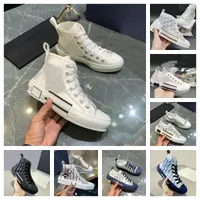 Moda B23 Rahat Ayakkabılar Eğik Eğitmenler Nakış Baskılı Alfabe Tuval Sneakers Tasarımcı Yüksek Üst Çiçekler Platformu Kadın Erkek Vintage DHL ile