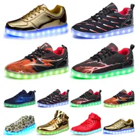 Casual luminous shoes mens womens big size 36-46 eur fashion Breathable comfortable black white green red pink bule orange two 23