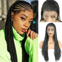LX Brand Braided Lace Wigs For Women Wig Daily Used Cosplay Wig Stnthetic Hair Glueless Wigs For Black Womenfactory direct