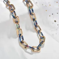 Kedjor Punk Big Leopard Acrylic Choker Necklace för Kvinnor Resin Chunky Chain Collar Pendants Halsband 2021 uttalande smycken