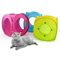 Jouets de chat drôles chat d'animaux de compagnie jouent tentes Tunnel Aire de jeux en plein air pliable combinable pour