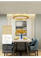 Nordic Crystal Chandelier Circular Ring Duplex Luxury Pendant Lamp For Living room Dining Hall Bedroom Indoor Hanging Light