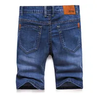 Marke Herren Sommer Stretch Dünne Qualität Denim Jeans Männliche kurze Männer Blue Denim Jean Shorts Hosen Große Größe 40 42 210622