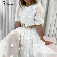DICLOUD Boho White Long Dress Women Summer Elegant Wedding Party Beach Midi Clothes Ladies Fairy Maternity Dress 210608