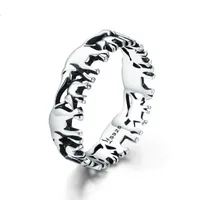 BAMOER Trendy 100% 925 Sterling Silver Stackable Animal Collection Elephant Family Finger Rings for Women Silver Jewelry 1799 V2