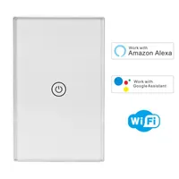 Smart Home Control Tuya WiFi US Standard 1Gang 1way Touch Glass Screen Panel Switch Voice met Google Assistant Alexa
