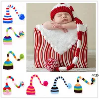 Baby Winter Warm Wool Hat Kids Striped knitted Cap with Ball Children Windproof beanies Ear Cap HWB13730