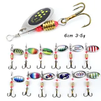 6cm 3.5g Hook Spinner Baits de metal señuelos 6# ganchos de agudos 10 colores Gear de pesca mixta 10 piezas / lote F-82