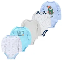Rompers Honeyzone 5pcs Set Born Baby Boy Clothes Recien Nacido Cartoon Print Romper Summer Pajamas Neonato Jumpsuit 0-12m
