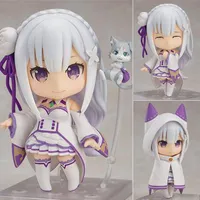 Hot anime q versie re nul leven in een verschillende wereld Emilia Model Action Figure Speelgoed Collectible Pop It Toy for Children Gift X0503
