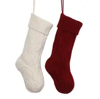 Örgü Noel Çorap Çocuklar Şeker Hediye Çantası Ağacı Süsler Şömine Dekorasyon Çorap Yeni Yıl Hediyeler Tutucu Noel Dekor Ev Için