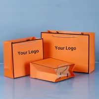 الإبداعية عالية الجودة البرتقال هدية أكياس ل متجر الملابس الزفاف عيد الميلاد إمدادات حزب حقائب اليد التفاف
