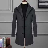 Il cappotto di stoffa maschile maschile aggiungere cotone cresce in autunno / lana invernale per tenere calda giacche di trincea