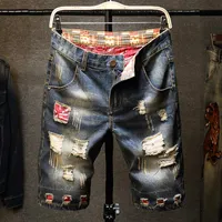 Men's Shorts Jeans Ripped 2022 Summer Fashion Casual Vintage Slim Fit Denim Male Brand Clothes