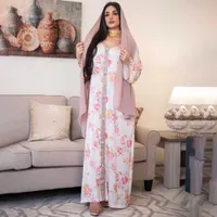 20212021 Muslim Dress Women Abaya Turkey Dubai Kaftan Moroccan Long Sleeve Evening Gowns Girls Abayas Kimono European Clothing
