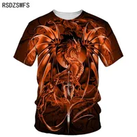 メンズTシャツWestern Dragon 3Dプリント男性Tシャツ2022夏Oネック半袖ティートップススタイル男性服ファッションカジュアル