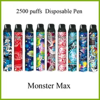 Monster Max 2500 Puffs Elektronik Sigara Tek Kullanımlık Kalem Moda Tasarım ve Büyük Kapasiteli Pod Kiti ile