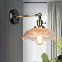 벽 램프 Ascelina 현대 로프트 빈티지 산업용 에디슨 맑은 유리 램프 갓 침실에 대 한 골동품 구리 조명