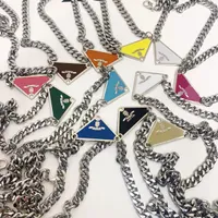 Luxo design pingente colares moda para homem mulher invertida triângulo letra designers jóias na moda personalidade clavícula cadeia