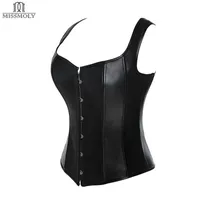 Miss Moly Steampunk Corsets sexy Gothic corset 10 Steel Bones Bustier plus size Leather Women Corselet Bodyshaper Overbust Tops