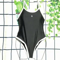 Frauen Bikinis Set einteilige Badebekleidung Bikini Set Push Up Badeanzug Badeanzug Black Kleiner Brief für Slossen Reisen