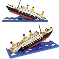 1040 stks Titanic Model Micro Gebouwen Blokken Boot Cruise Ship Shipwreck Diamond Construction Toys Gifts H1103