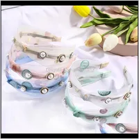 Jewelry Drop Delivery 2021 Boutique Gauze Lace Embroidery Bands For Girls Kids Organza Pearls Rhinestone Hiar Hoops Headbands Hair Accessorie