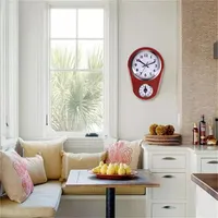 Настенные часы Кухонный таймер Выделенные часы Простое бытовое Акриловое ABS Silent Meashing Revace Красные Висячие Аксессуары Принадлежности