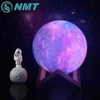 Dropship 3D Print Star Moon Lamp Colorful Change Touch Home Decor Creative Gift Starry Sky USB LED Night Light Galaxy Lamp Y1123