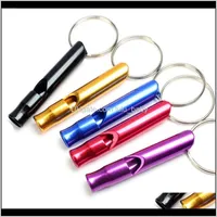 Keychains Mode AessoriesMix Colors Mini Aluminiumlegierung Whistle Keyring für Outdoor -Überlebenssicherheit Keychain Sport Camping Hunti