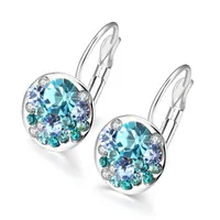 Stud 2022 Fashion Round Charming Drop Earrings With Czech Crystal Women Wholesale Jewelry Brinco