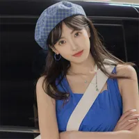 Береты уличные решетки ins internet знаменитости ткань берут шапка женщины японские летние тонкие модные все матч ретро художник шляпа bl43