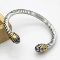 Fashion Creative Metal Opening Cable Cord Bracelet Bangle Charm Men&#039;s Rock Punk Jewelry Q0719