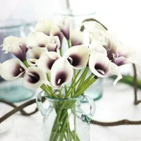 Dekoratif Çiçekler Çelenkler 1 adet 5.5 cm PU Yapay Calla Lily Bunch Sahte Çiçek Buket Masa Ev Düğün Dekorasyon Güz Dekor