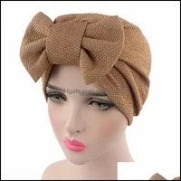 Beanie Skl Caps Hats & Hats, Scarves Gloves Fashion Aessories Turban Hat Scarf Headwear Cap Head Wrap Chemo Beanies Bows Hair Solid Bonnet W