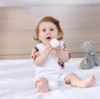 طفل الفتيات ملابس قصيرة الأكمام منقوشة رومبير 100٪ القطن الأطفال الرضع الملابس 0-24 شهر طفل الأولاد حللا