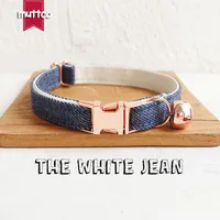 Cat Collars & Leads MUTTCO Retail With Rose Gold High Quality Metal Buckle Collar For THE WHITE JEAN Design 2 Sizes UCC036M