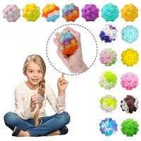 3 Stil DHL, gökkuşağı çocuklarının itme kabarcık fidget oyuncak top moda şeker renkleri dekompresyon silikon parmak bulmaca anti stres mini toplar hediyeler