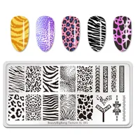 Beauty big bang image imer unhas mod modelo tigre zebra leopard textura xl-001 placas de estampagem de molde de aço inoxidável
