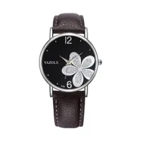Wristwatches 1 PC Retro Kolor Watch Damska Jakość Małe Panie Świeży Skórzany Kwiat 2021 Moda Marka Zegar