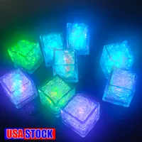 미니 낭만적 인 빛나는 큐브 LED 인공 아이스 큐베 플래시 라이트 웨딩 크리스마스 장식 파티