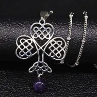 Ожерелья кулон 2021 Ожерелье из нержавеющей стали Женщины Фиолетовый Кристалл Выбор Джеммы Питер Ювелирные Изделия Cadenas Mujer N1033S05