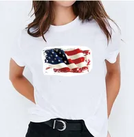 S-4XL 아메리칸 독립 기념일 여성 남성 여름 인쇄 아가씨 T 셔츠 탑 T 셔츠 숙녀 Womens 그래픽 여성 티 티셔츠 커플 Clothes2pcs