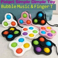 Lanyard Fidget Simple Dimple Toys Bubble 키 링 푸시 보드 스트레스 릴리프 감압 손가락 거품으로 DHL 무료