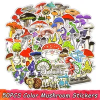 50 PSC Kolor Naklejki Grzyby Zabawki Dla Dzieci Anime Naklejki Dla Notatnika Notebook Laptop Telefon Lodówka Wodoodporne Naklejki Dzieci Prezenty